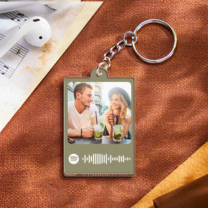 Personalized Scannable Spotify Code Keychain Custom Photo Colorful Keychain Birthday Anniversary Gift - Myphotowallet