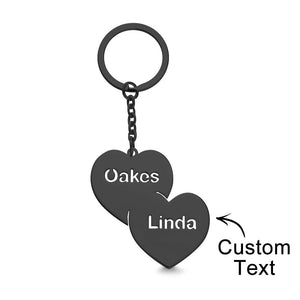 Personalized Name Double Hearts Keychain Creative Love Keychain For Couples - MadeMineAU