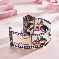 Photo Film Roll Keychain Custom Text Camera Roll Keyring For Lover Family Friends Birthday Anniversary Memorial Gift