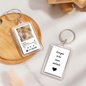 Custom Music Glass Code Keychain Personalized Double-side Acrylic Keychain Gift For Her