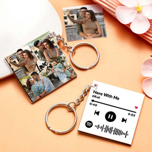 Custom Spotify Keychain Photo Keychain Engraved Keychain Best Gifts for Lover