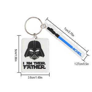 Personalized I Am Their Father Acrylic Keychain Custom Name Lightsaber Gift for Dad - MadeMineAU