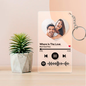 Spotify Photo Custom Spotify Code Keychain, Plaque & Night Light Gift For Lover- Heart Shaped