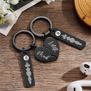 Personalized Spotify Code Keychain Custom Name in Heart Shape Keychain  for Her - MadeMineAU