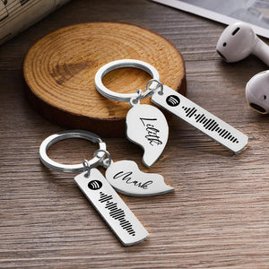 Personalized Spotify Code Keychain Custom Name in Heart Shape Keychain  for Her - MadeMineAU