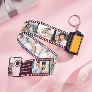 Custom Keychain Engraved Name and Text Camera Roll Keychain Personalized Photo Film Roll Keychain Gift For Lover