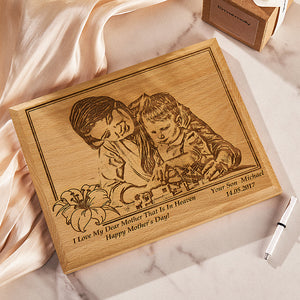 Personalized Photo Wooden Frame Creative Engraved Desktop Decoration Memorial Gifts for Mom - MadeMineAU
