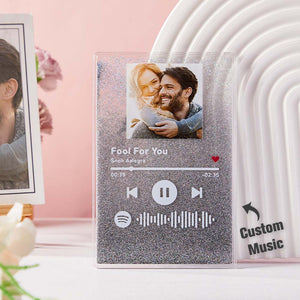 Scannable Spotify Code Quicksand Plaque Keychain Lamp Music and Photo Acrylic Gifts for Her - MadeMineAU