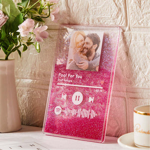 Scannable Spotify Code Quicksand Plaque Keychain Lamp Music and Photo Acrylic Gifts for Her - MadeMineAU