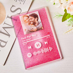 Scannable Spotify Code Quicksand Plaque Keychain Lamp Music and Photo Acrylic Gifts for Her - MadeMineAU