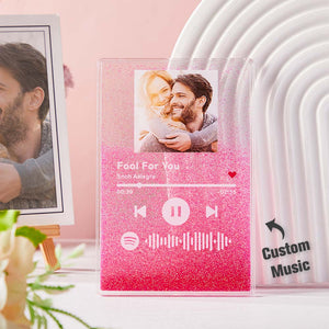 Scannable Spotify Code Quicksand Plaque Keychain Lamp Music and Photo Acrylic Gifts for Her - MadeMineAU