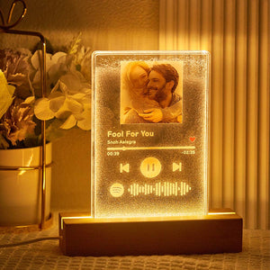 Scannable Spotify Code Quicksand Plaque Keychain Lamp Music and Photo Acrylic Gifts for Her - MadeMineAU