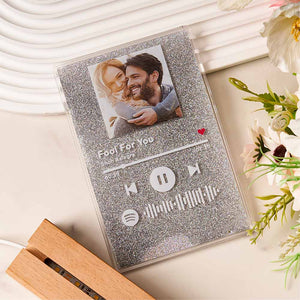 Scannable Spotify Code Quicksand Plaque Keychain Lamp Music and Photo Acrylic Gifts for Her - MadeMineAU