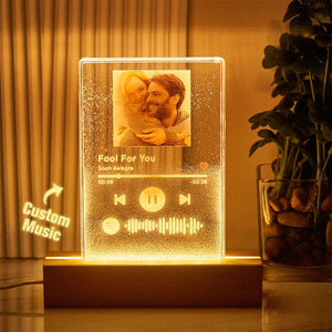 Scannable Spotify Code Quicksand Plaque Keychain Lamp Music and Photo Acrylic Gifts for Her - MadeMineAU