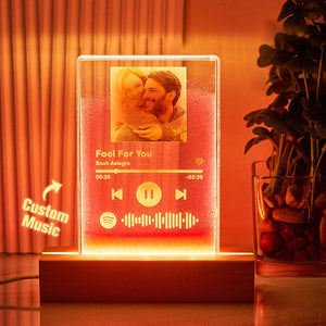 Scannable Spotify Code Quicksand Plaque Keychain Lamp Music and Photo Acrylic Gifts for Her - MadeMineAU