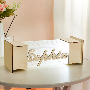 Personalized LED Lamp Custom Name Wooden Acrylic Night Light Birthday Gift - MadeMineAU