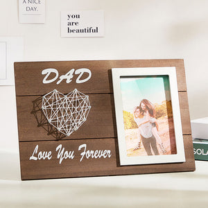 Personalized Heart String Picture Frame Dad Love You Forever Wooden Decoration Father's Day Gifts - MadeMineAU