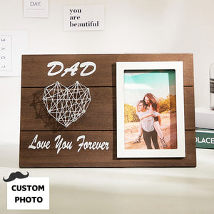 Personalized Heart String Picture Frame Dad Love You Forever Wooden Decoration Father's Day Gifts - MadeMineAU