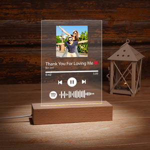 Custom Night Light - Spotify Code Music Plaque Glass (4.7in x 7.1in) - Sunny