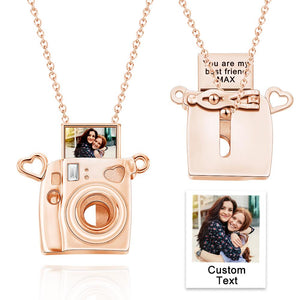 Custom Photo Engraved Necklace Camera Pendant Necklace Creative Gift for Friend - MadeMineAU