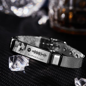 Personalized Spotify Code Bracelet with Your Photo Perfect Gift for Men