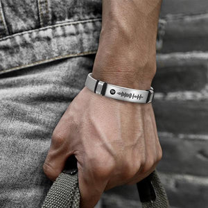 Scannable Spotify Code Bracelet Men's Bracelet Custom Music Song Bracelet Stainless