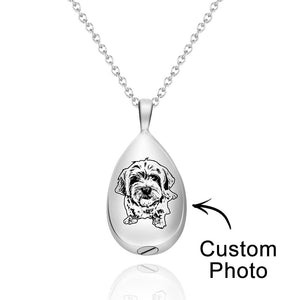 Custom Photo Necklace Shadow Carving Ashes Pendant Commemorate Gifts - MademineAU