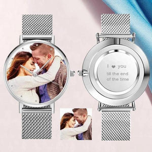 Father's Day Gift Photo Watch - Personalized Women's Engraved Watch Bracelet