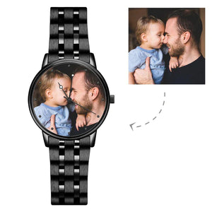 Custom Photo Watch Engraved Alloy Bracelet Gifts for Him