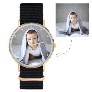 Photo Watch - Personalized Engraved Watch Black Strap For Couple - MadeMineAU