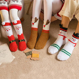 Christmas Socks Plush Coral Fleece Parent-child Christmas Socks Winter Home Floor Socks Christmas Gifts - MadeMineAU