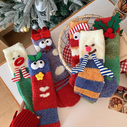 Christmas Socks Women's Plush Coral Fleece Winter Home Floor Socks Christmas Gifts - MadeMineAU