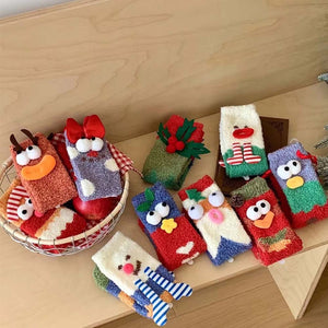 Christmas Socks Women's Plush Coral Fleece Winter Home Floor Socks Christmas Gifts - MadeMineAU