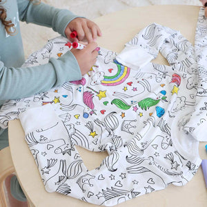 Children's DIY Hand-painted Graffiti Pajama Sets Home Clothes Coloring Cotton Pajama Sets - MadeMineAU