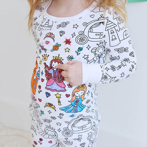Children's DIY Hand-painted Graffiti Pajama Sets Home Clothes Coloring Cotton Pajama Sets - MadeMineAU