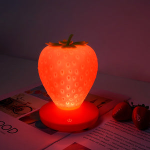 Strawberry Night Light Lovely Silicone Lamp Bedroom Decoration