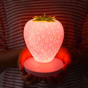 Strawberry Night Light Lovely Silicone Lamp Bedroom Decoration