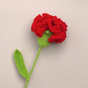 Carnation Crochet Flower Handmade Knitted Flower Gift for Lover - MadeMineAU
