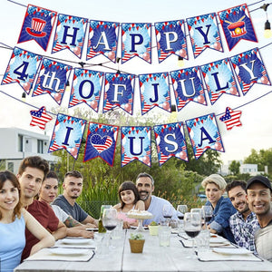 4th of July Decorations Hanging Banner Independence Day Decor for Home Patriotic Party Supplies - MadeMineAU