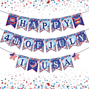 4th of July Decorations Hanging Banner Independence Day Decor for Home Patriotic Party Supplies - MadeMineAU