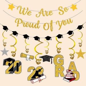 Graduation Hanging Swirl Banner Decorations Party Supplies Gift for Graduation Party - MadeMineAU