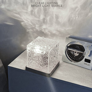 Dynamic Rotating Water Ripple Night Light Bedroom Lamp Home Decor Gifts - photomoonlamp