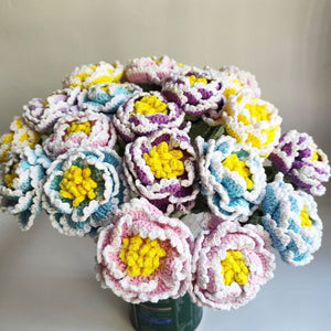 1pc Handmade Knitted Flower Peony Crochet Flower Gift for Her - MadeMineAU