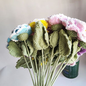 1pc Handmade Knitted Flower Peony Crochet Flower Gift for Her - MadeMineAU