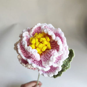 1pc Handmade Knitted Flower Peony Crochet Flower Gift for Her - MadeMineAU