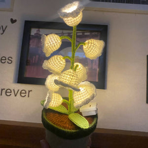 Crochet Handmade Lily Potted Plant Light Lamp Knitted Flower Decoration Home Decor Gifts - MadeMineAU