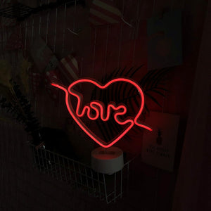 Neon Heart Light LED Neon Signs Night Light Room Decor Valentine's Day Gifts