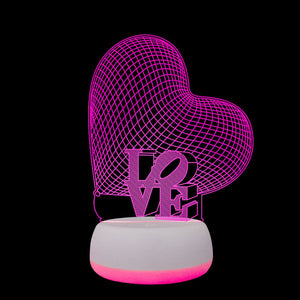 Anniversary Gifts 3D LED Night Light Heart Shape Lamp Home Decoration Valentine's Day Gifts For Lover