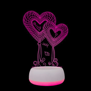 Anniversary Gifts 3D Love Heart Lamp Night Light Desk Decor Valentine's Day Gifts For Lover