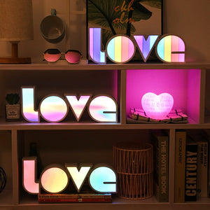 Anniversary Gifts LED LOVE Light Colorful Love Signboard Romantic Room Decor Valentine's Day Gifts